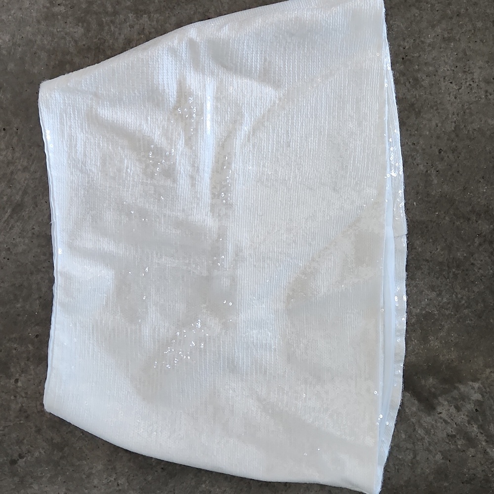 White Sequin Mini Skirt